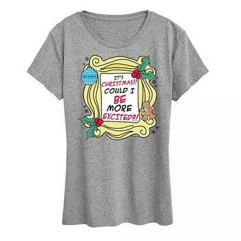 Женская футболка с рисунком Friends It's Christmas Licensed Character, цвет Heather Grey