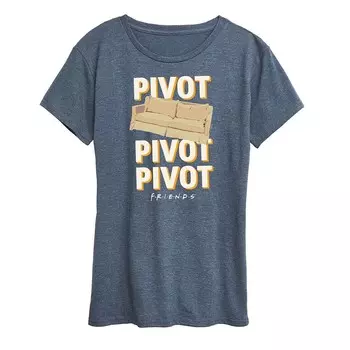 Женская футболка с рисунком Friends Pivot Couch Licensed Character, цвет Heather Blue