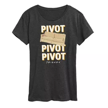 Женская футболка с рисунком Friends Pivot Couch Licensed Character, цвет Heather Charcoal