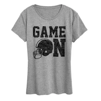 Женская футболка с рисунком Game On Football Licensed Character, цвет Heather Gray