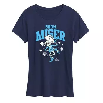 Женская футболка с рисунком «Год без Санта-Клауса Snow Miser» Licensed Character, темно-синий