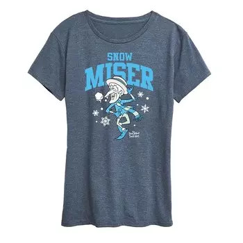 Женская футболка с рисунком «Год без Санта-Клауса Snow Miser» Licensed Character, цвет Heather Blue