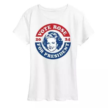Женская футболка с рисунком Golden Girls President Rose Licensed Character, белый