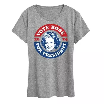 Женская футболка с рисунком Golden Girls President Rose Licensed Character, цвет Heather Gray