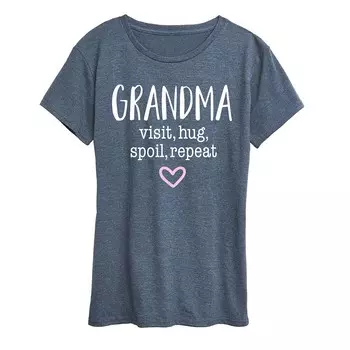 Женская футболка с рисунком Granma Visit Hug Licensed Character, цвет Heather Blue