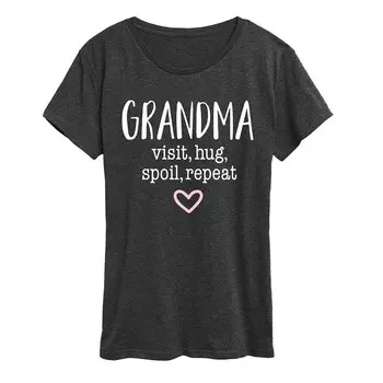 Женская футболка с рисунком Granma Visit Hug Licensed Character, цвет Heather Charcoal