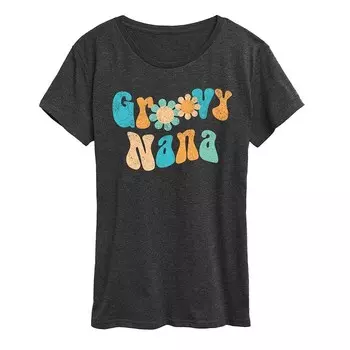 Женская футболка с рисунком Groovy Nana Licensed Character, цвет Heather Charcoal