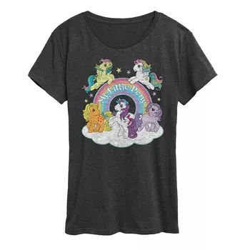 Женская футболка с рисунком группы персонажей My Little Pony Licensed Character, цвет Heather Charcoal