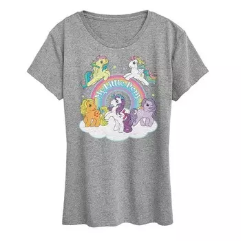 Женская футболка с рисунком группы персонажей My Little Pony Licensed Character, цвет Heather Gray