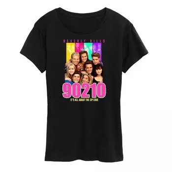 Женская футболка с рисунком группы символов 90210 Licensed Character, черный