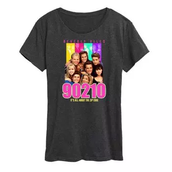 Женская футболка с рисунком группы символов 90210 Licensed Character, темно-серый