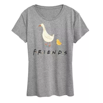 Женская футболка с рисунком гуся и курицы Friends Licensed Character, цвет Heather Gray