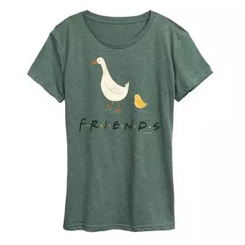 Женская футболка с рисунком гуся и курицы Friends Licensed Character, цвет Heather Green