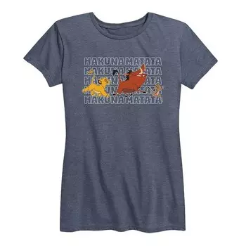 Женская футболка с рисунком Hakuna Matata Disney's Lion King, цвет Heather Blue