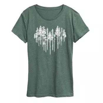 Женская футболка с рисунком Heart Trees Licensed Character, цвет Heather Green