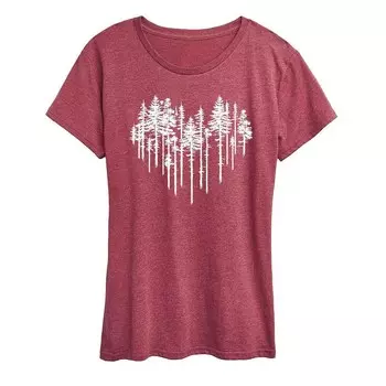 Женская футболка с рисунком Heart Trees Licensed Character, цвет Heather Red