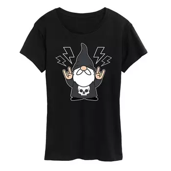 Женская футболка с рисунком Heavy Metal Gnome Licensed Character, черный