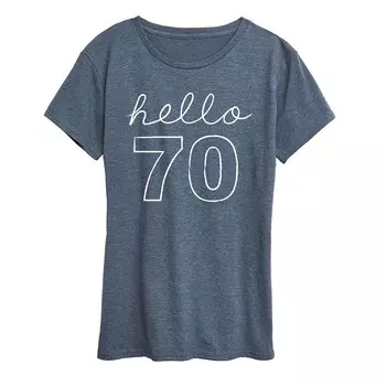Женская футболка с рисунком Hello 70 Licensed Character, цвет Heather Blue