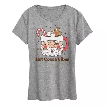 Женская футболка с рисунком Hot Cocoa Vibes Licensed Character, цвет Heather Gray