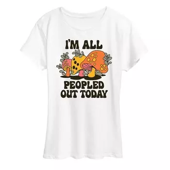 Женская футболка с рисунком I'm All Peopled Out Today Licensed Character, белый