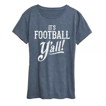 Женская футболка с рисунком It's Football Y'all Licensed Character, цвет Heather Blue