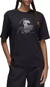 Женская футболка с рисунком Jordan, черный