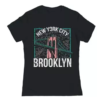 Женская футболка с рисунком Junior's Brooklyn Ny Licensed Character, черный