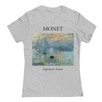 Женская футболка с рисунком Junior's Monet Impression Sunrise Licensed Character, цвет Sport Gray