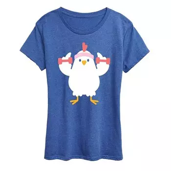 Женская футболка с рисунком курицы для тренировок Licensed Character, цвет Heather Royal Blue