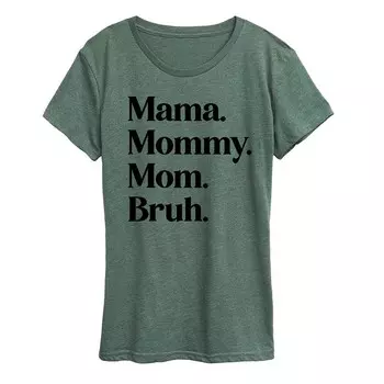Женская футболка с рисунком Mama Mommy Mom Bruh Licensed Character, цвет Heather Green