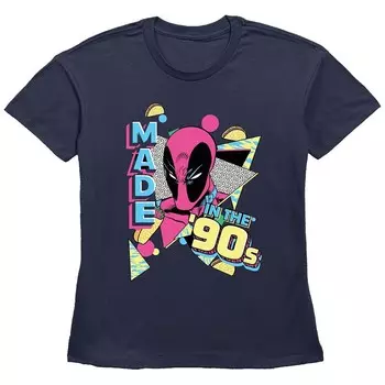 Женская футболка с рисунком Marvel Deadpool Made In The 90-х, темно-синий