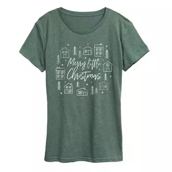 Женская футболка с рисунком Merry Little Christmas Licensed Character, цвет Heather Green