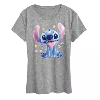 Женская футболка с рисунком Metaverse Disney's Lilo & Stitch, цвет Heather Gray