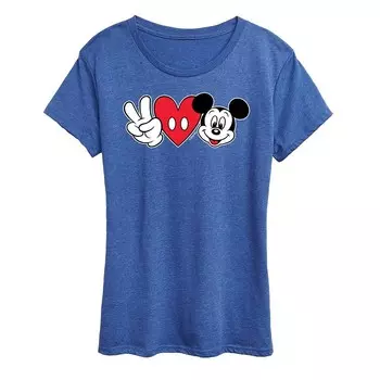 Женская футболка с рисунком Микки Мауса Disney's Peace Love Licensed Character, цвет Royal Blue