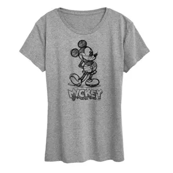 Женская футболка с рисунком Микки Мауса Disney's Licensed Character, серый