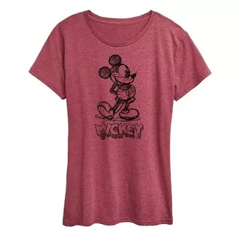 Женская футболка с рисунком Микки Мауса Disney's Licensed Character, цвет Dark Red