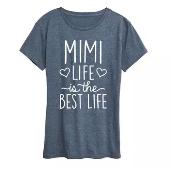 Женская футболка с рисунком Mimi Life Is The Best Life Licensed Character, цвет Heather Blue