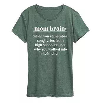 Женская футболка с рисунком Mom Brain Definition Licensed Character, цвет Heather Juniper