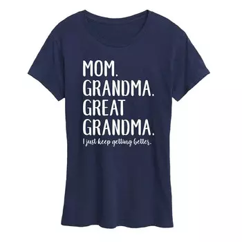Женская футболка с рисунком Mom Grandma & Great Grandma Licensed Character, темно-синий