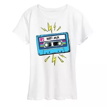 Женская футболка с рисунком MTV Cassette Licensed Character, белый