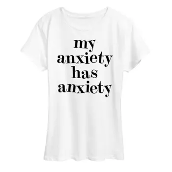 Женская футболка с рисунком My Anxiety Has Anxiety Licensed Character, белый