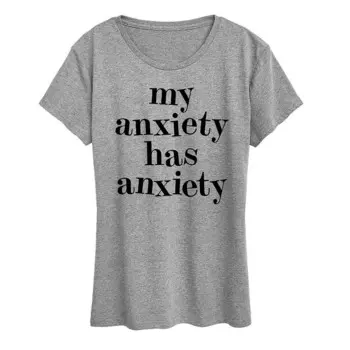 Женская футболка с рисунком My Anxiety Has Anxiety Licensed Character, цвет Heather Gray