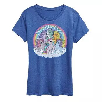 Женская футболка с рисунком My Little Pony Retro Group Licensed Character, цвет Heather Blue