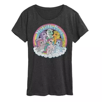 Женская футболка с рисунком My Little Pony Retro Group Licensed Character, цвет Heather Charcoal