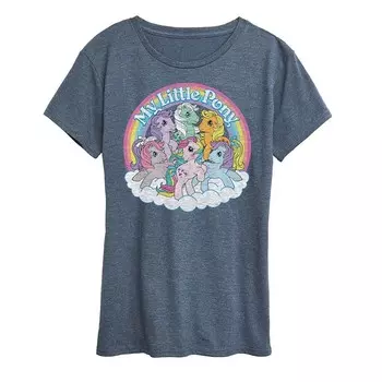Женская футболка с рисунком My Little Pony Retro Group Licensed Character, цвет Heather Light Blue