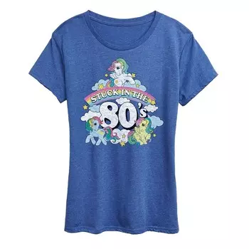 Женская футболка с рисунком My Little Pony в стиле 80-х Licensed Character, цвет Heather Blue