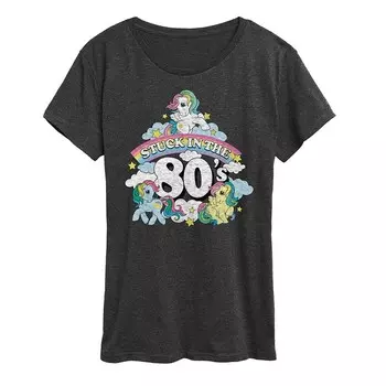 Женская футболка с рисунком My Little Pony в стиле 80-х Licensed Character, цвет Heather Charcoal