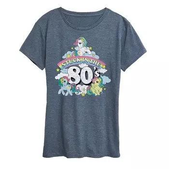 Женская футболка с рисунком My Little Pony в стиле 80-х Licensed Character, цвет Heather Light Blue