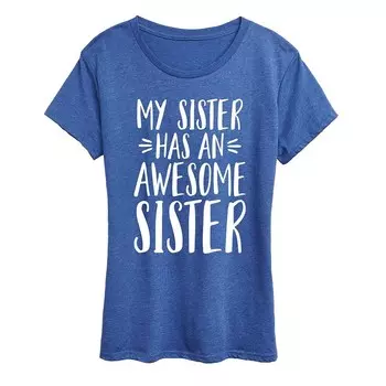 Женская футболка с рисунком My Sister Has Awesome Sister Licensed Character, цвет Heather Royal Blue