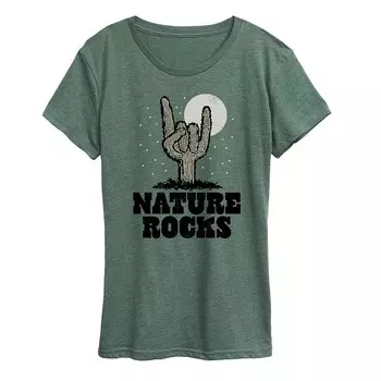 Женская футболка с рисунком Nature Rocks Licensed Character, цвет Heather Green